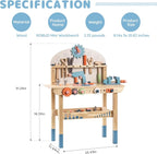 Large Wooden Kids Tool Bench Set