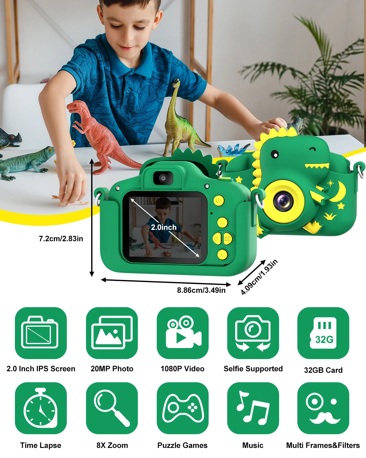 2.0" Kid‘s Digital Camera Rechargeable