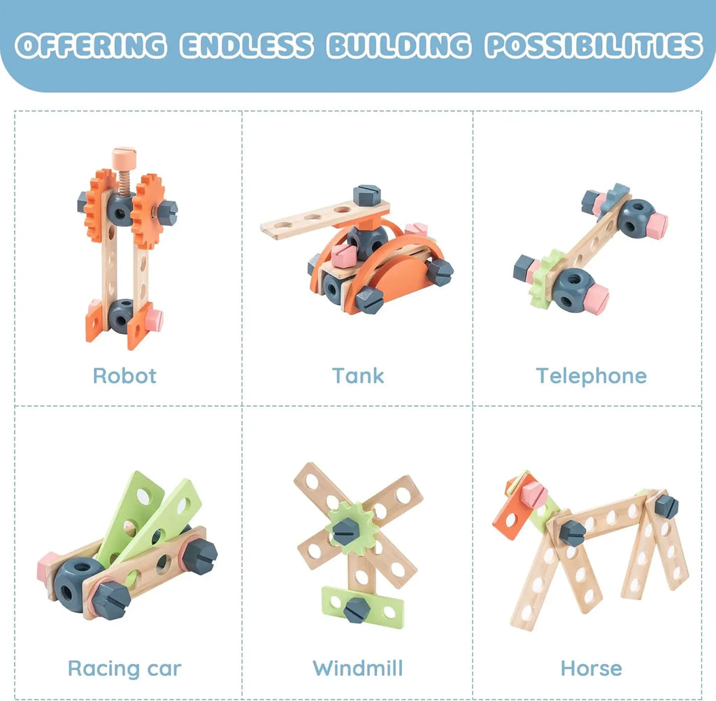 Large Wooden Kids Tool Bench Set