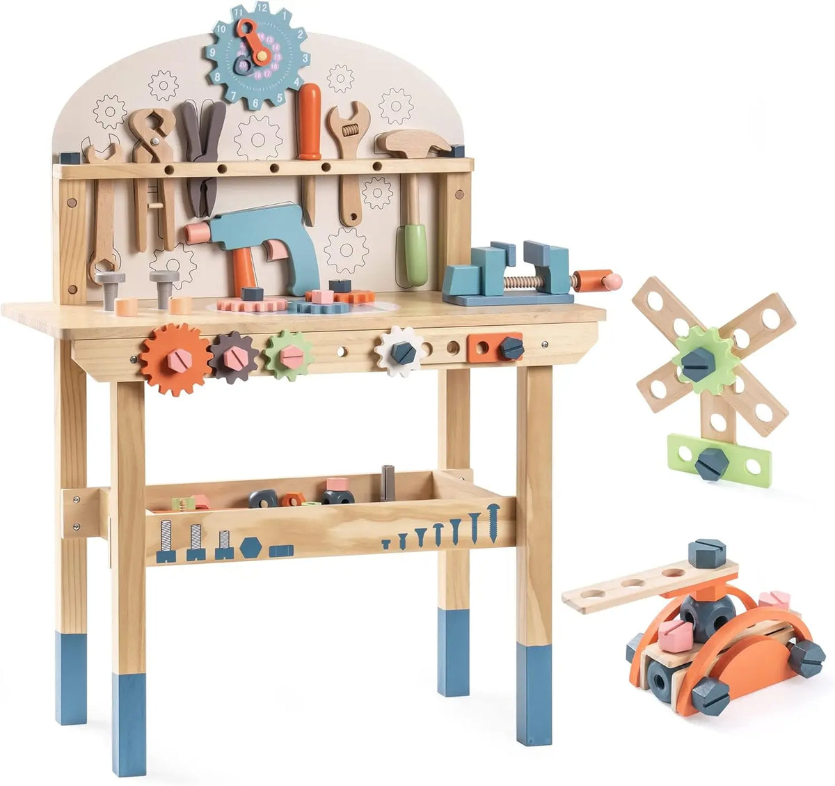 Large Wooden Kids Tool Bench Set