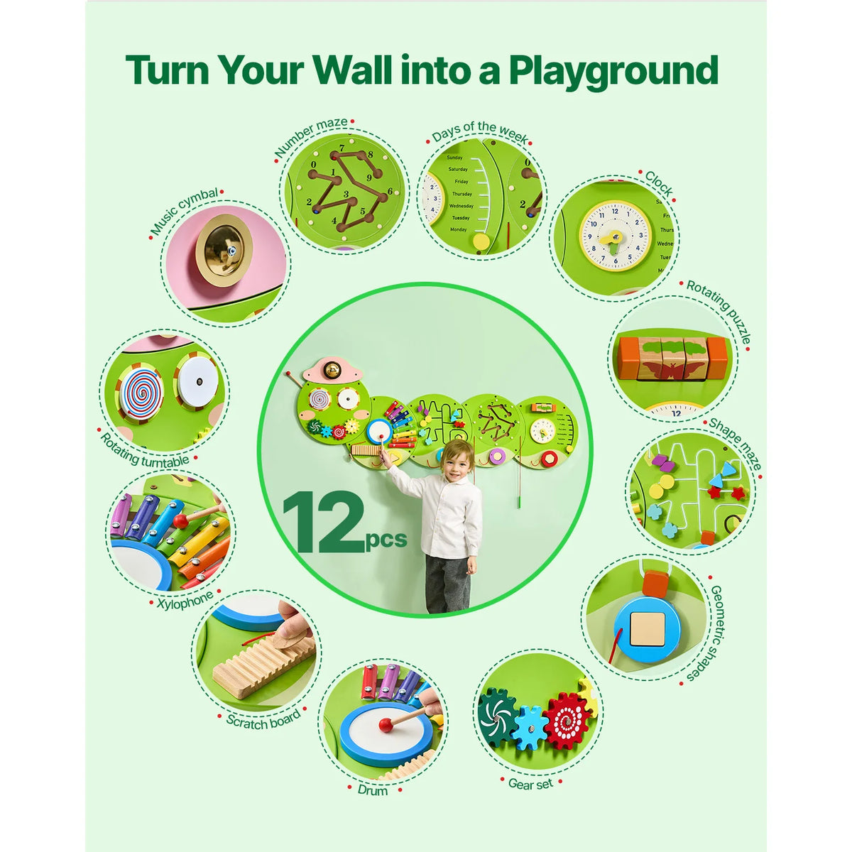 SucceBuy Caterpillar Children Wall Busy Board