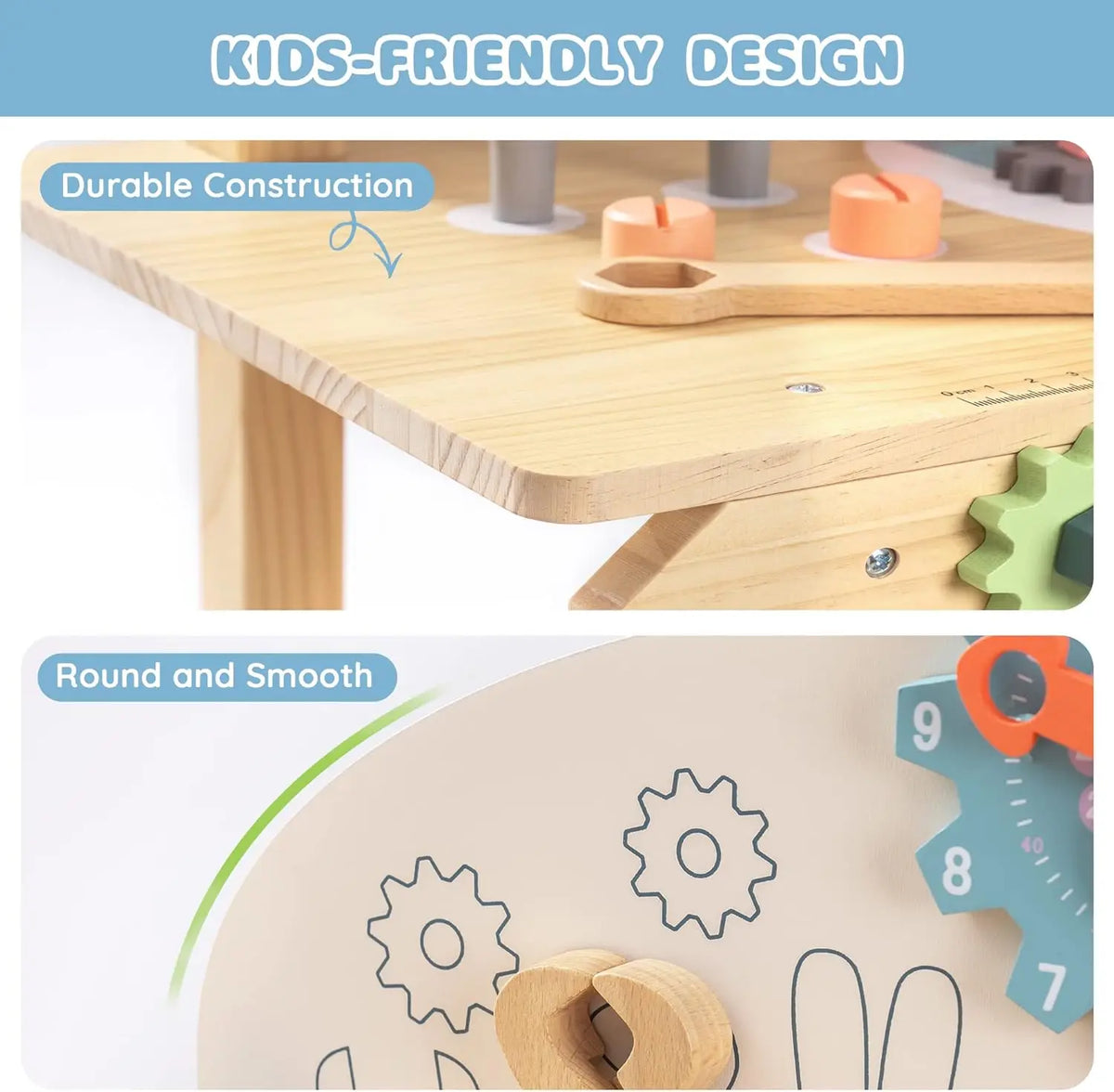 Large Wooden Kids Tool Bench Set