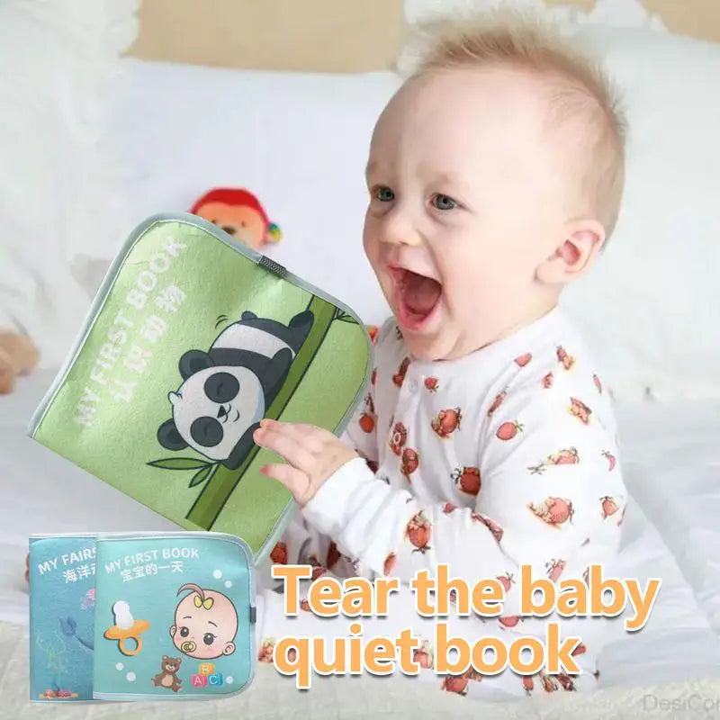 Quiet Sensory Book Soft Cloth Book Cute Cartoon Book Educational Sensory Toy Travel Toys For Boys And Girls