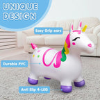 JOYFY Kids Bouncy Unicorn Horse Ride On Toy