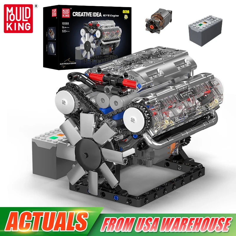 Mould King 10088 The V8 Engine Building Block Assembly