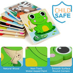 8 Pack Animal Wooden Puzzles Toys