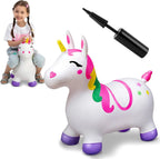 JOYFY Kids Bouncy Unicorn Horse Ride On Toy
