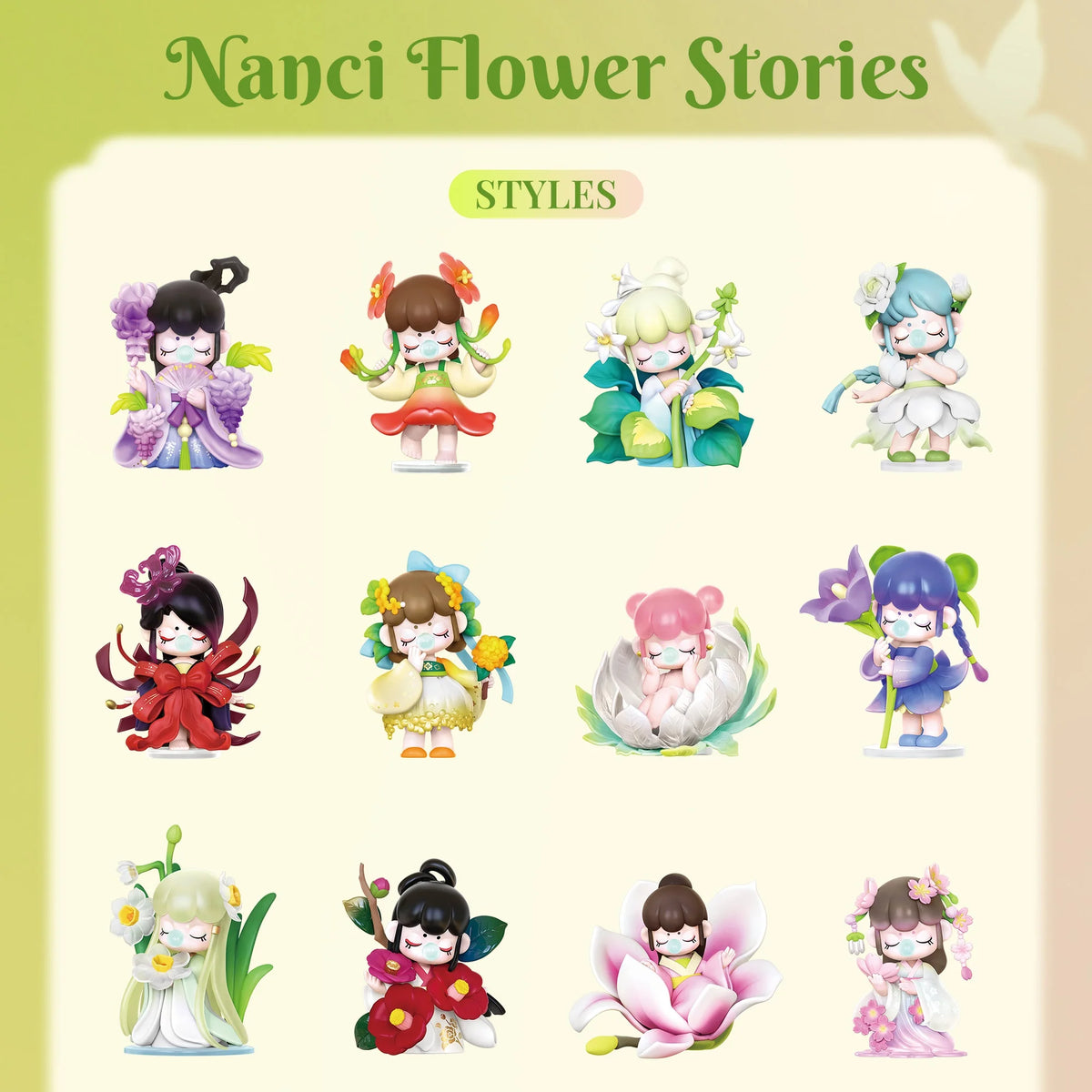 Rolife Nanci Blind Box Nanci's Flower Stories Action Figure Collectible Doll Toys Surprise Box Gift for Kids Friends Adults