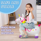 JOYFY Kids Bouncy Unicorn Horse Ride On Toy