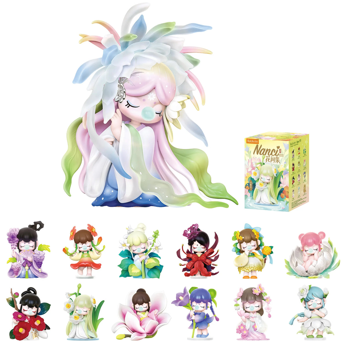 Rolife Nanci Blind Box Nanci's Flower Stories Action Figure Collectible Doll Toys Surprise Box Gift for Kids Friends Adults