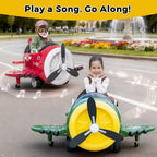 TOBBI 12V Electric Kids Ride-On Toy Airplane